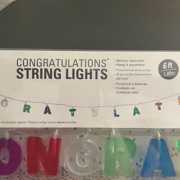 CONGRATS String Lights - 6ft - Picture 2 of 4